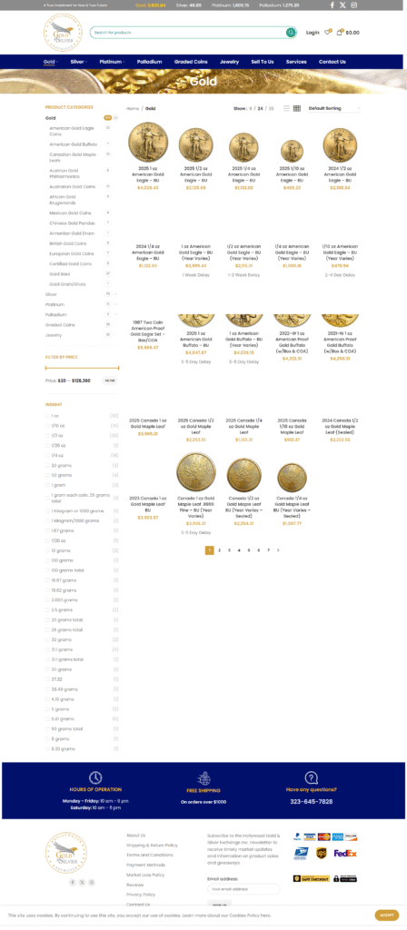 Hollywood Gold Exchange Screencapture Hollywoodgoldexchange Product Category Gold 2025 09 29 15 12 55 448x1024