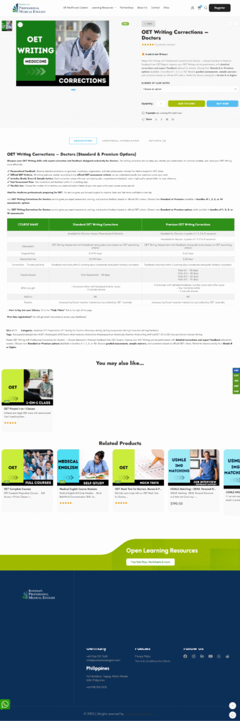 Pro Medical English Screencapture Promedicalenglish Product Oet Writing Corrections Doctors 2025 10 03 15 52 12 3 341x1024